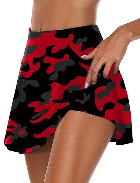 Women Sport Yoga Shorts Women Ladies Cool Shorts Short Fitness Camouflage Elastic Running Outdoor Broadcloth Print Polyester