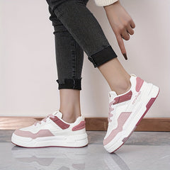 Women's Casual Platform Sneakers, Versatile Lace Up Outdoor Shoes, Comfortable Low Top Skate Shoes plus size