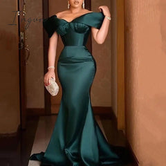 Ingvn - green off shoulder elegant evening party dress sexy celebrity mermaid maxi vestidos luxury  gowns plus size women long dress