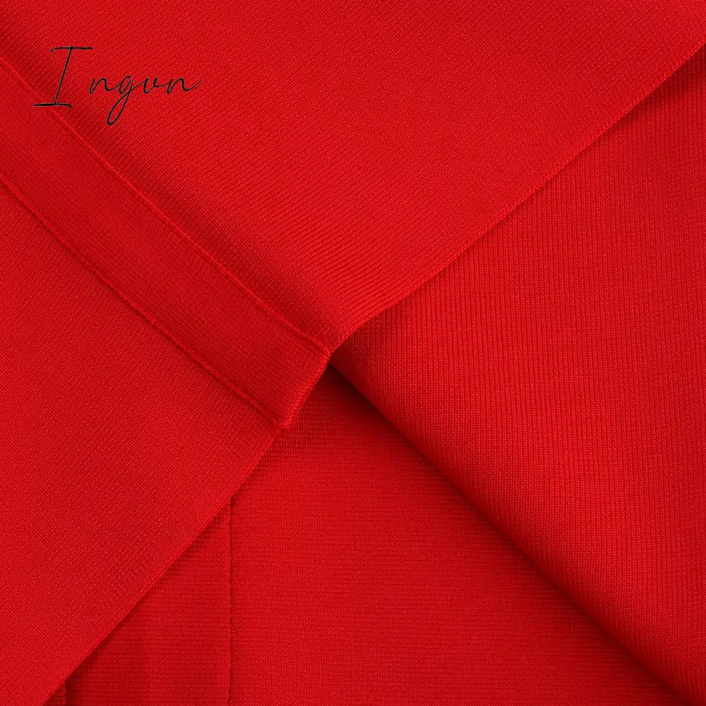 Ingvn - Dress for Women Summer Pink Bodycon Dress Sexy Cut Out Rayon White Black Red Club Party Dress Evening Outfits