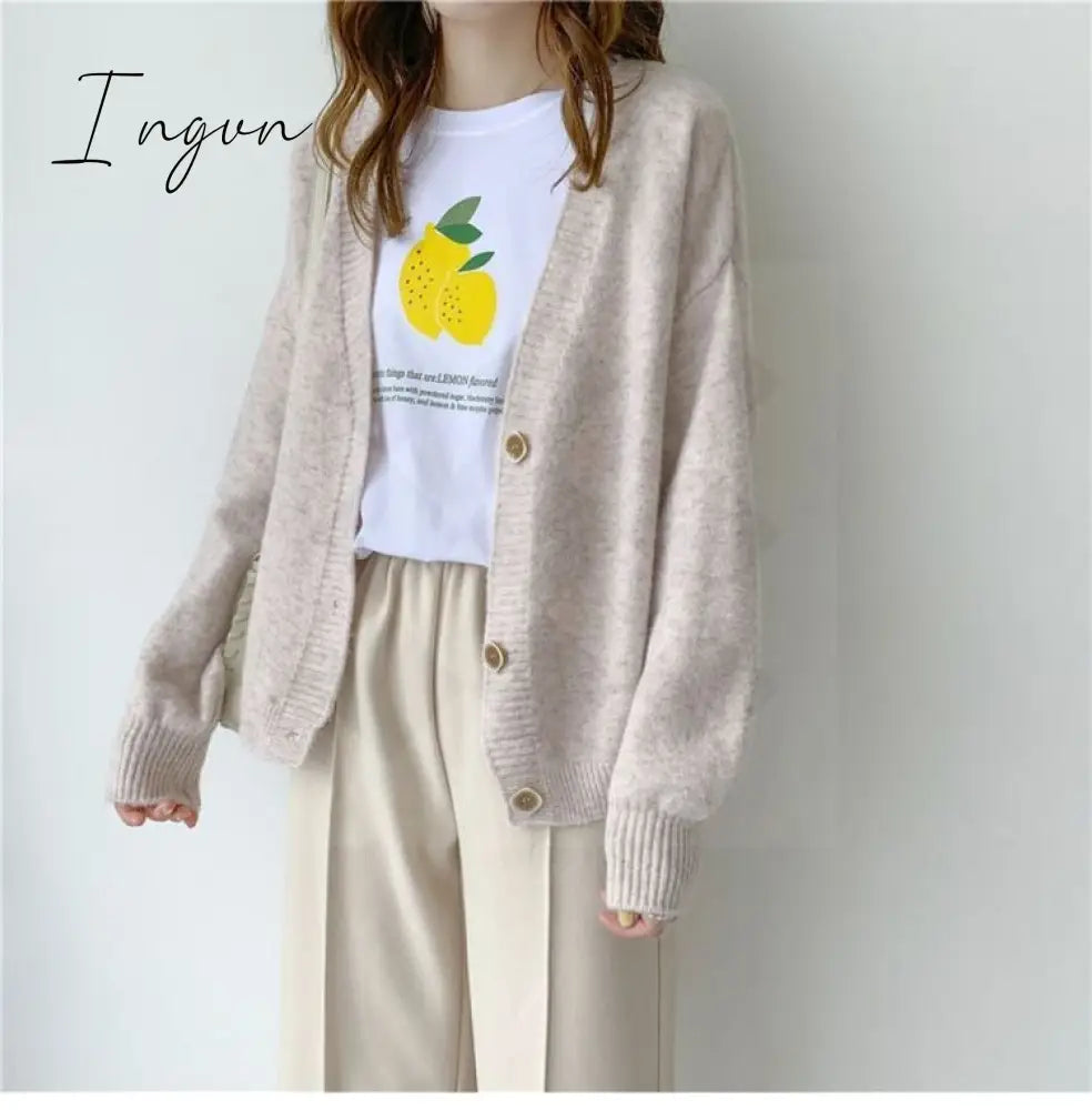 Ingvn - Women Cardigans Sweater Tops Cashmere Casual Sweater Jacket Chic Tops Woman's Sweater Cardigans jersey knit Jumpers