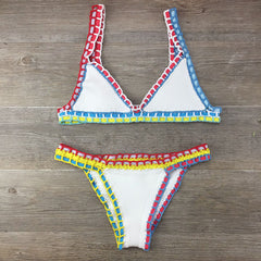 Voguable Crochet Swimsuit Bikinis Women's Swimming Suit Sexy Bandage Brazilian Bikini  Swimwear Women Bathing Suit Biquini