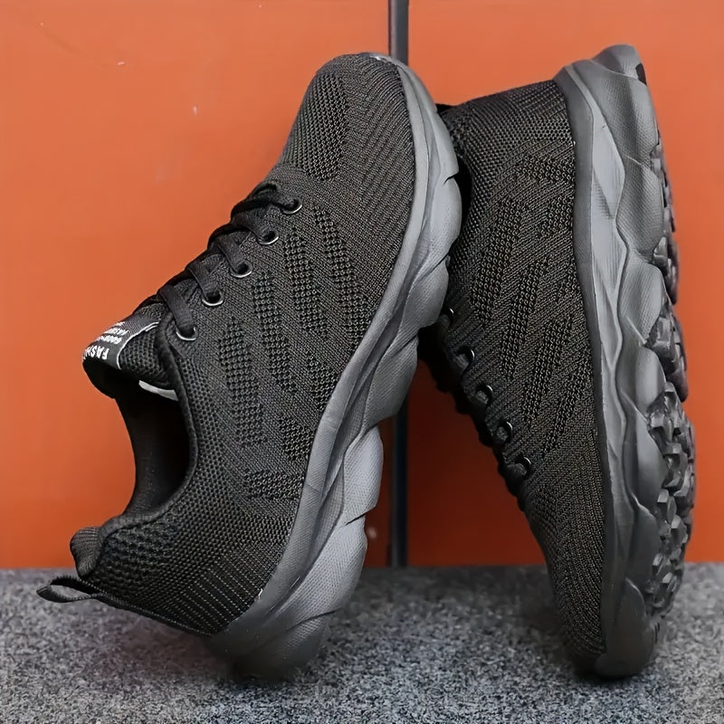 Women'S Solid Color Casual Sneakers, Breathable Athletic Shoes with Thick Sole, Low Top Lace-Up Walking Shoes, Fabric Upper, EVA Sole, Fabric Lining, All-Season Fashion Footwear