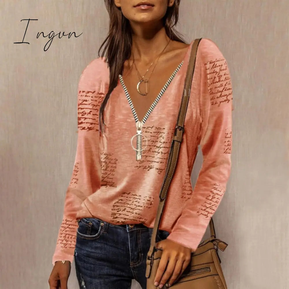 Ingvn - Summer Shirts For Women Fashion V Neck Patchwork Loose T Shirt Female Short Sleeve Top Ladies Tee Plus Size Shirt Pullover
