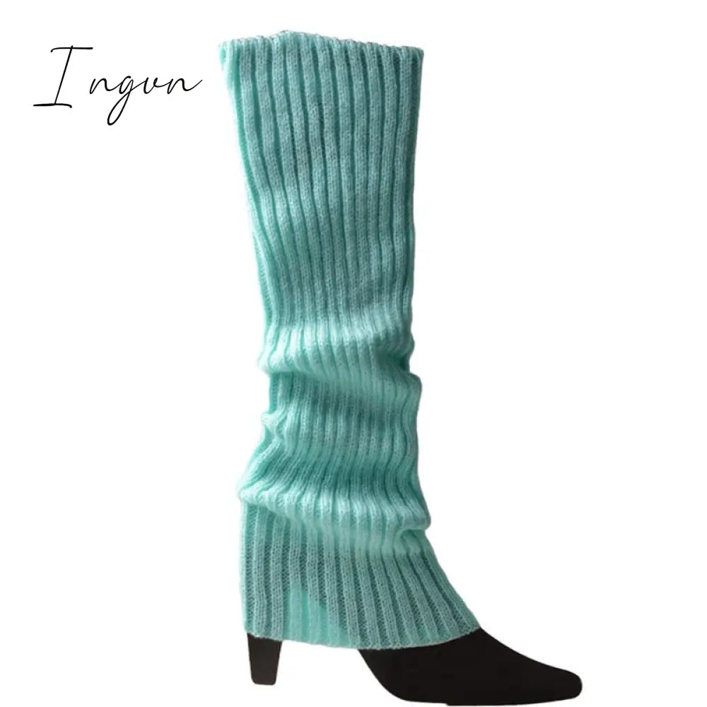 Ingvn - Lolita Leg Warmers Women Warm Winter Knit Foot Cover Crochet Knee Socks Warm Boot Cuffs Beenwarmers Japanese Long Socks