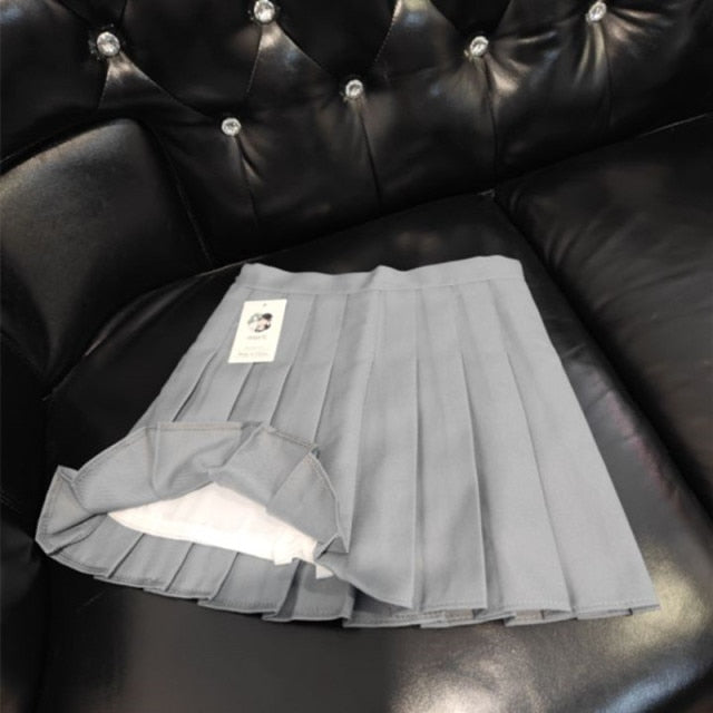 XS-XXL Spring Summer Autumn Women Skirts Student Girl Striped Pleated Waist Female Sweet Mini Dance Plaid Black White Pink Skirt