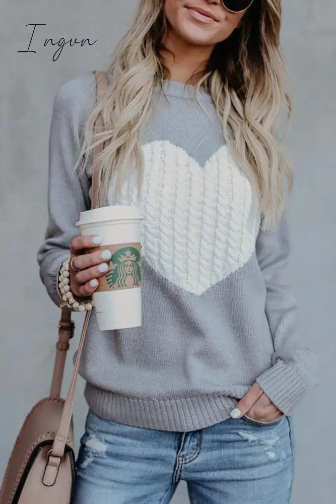 Ingvn -  Heart Shaped Sweater(4 Colors)