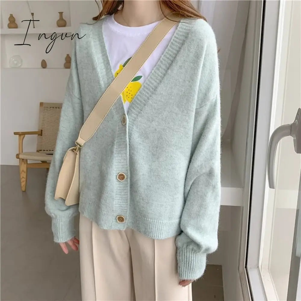 Ingvn - Women Cardigans Sweater Tops Cashmere Casual Sweater Jacket Chic Tops Woman's Sweater Cardigans jersey knit Jumpers