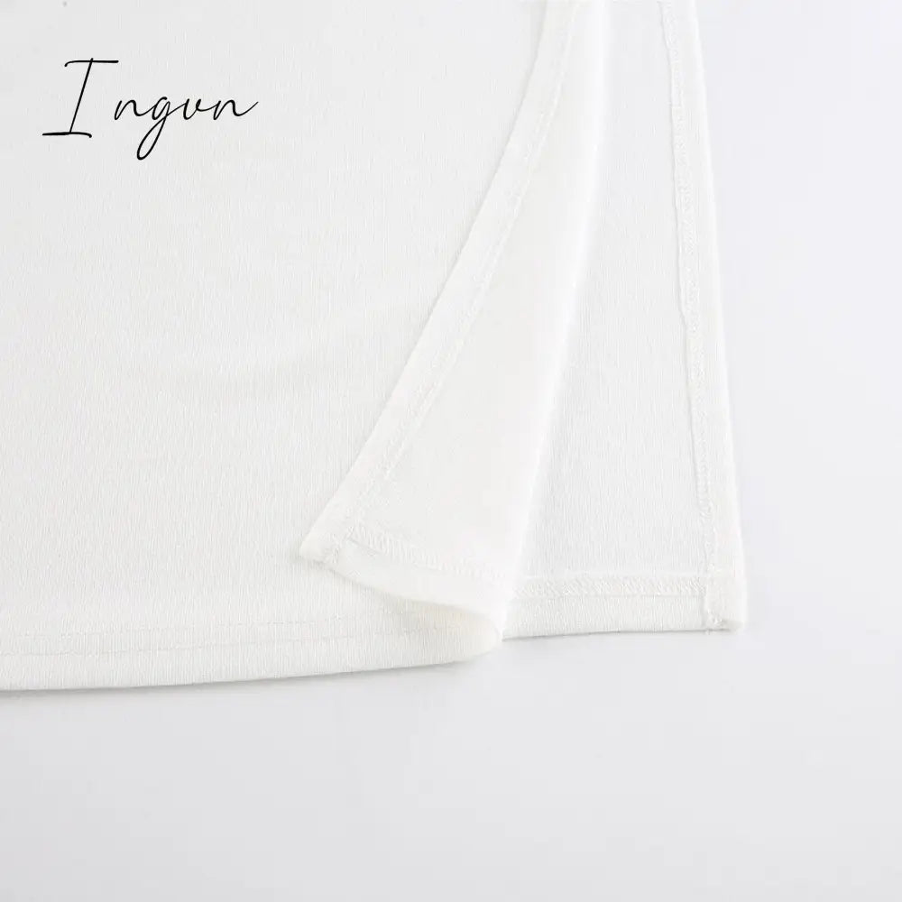 Ingvn - Fashion White Elegant Maxi Dress Summer Women Sexy One Shoulder Split Long Dress Female Fashion Cut Out Club Party Dress Beachwear