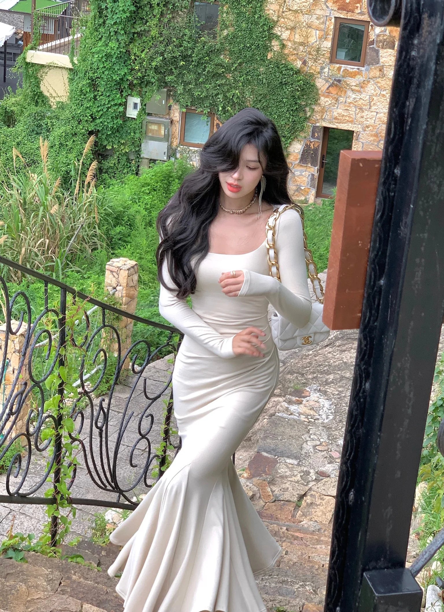 Elegant Sexy Bodycon Wedding Midi Dresses for Women Autumn Fashion Knitted Mermaid Ladies Robe Evening Party Female Clothes
