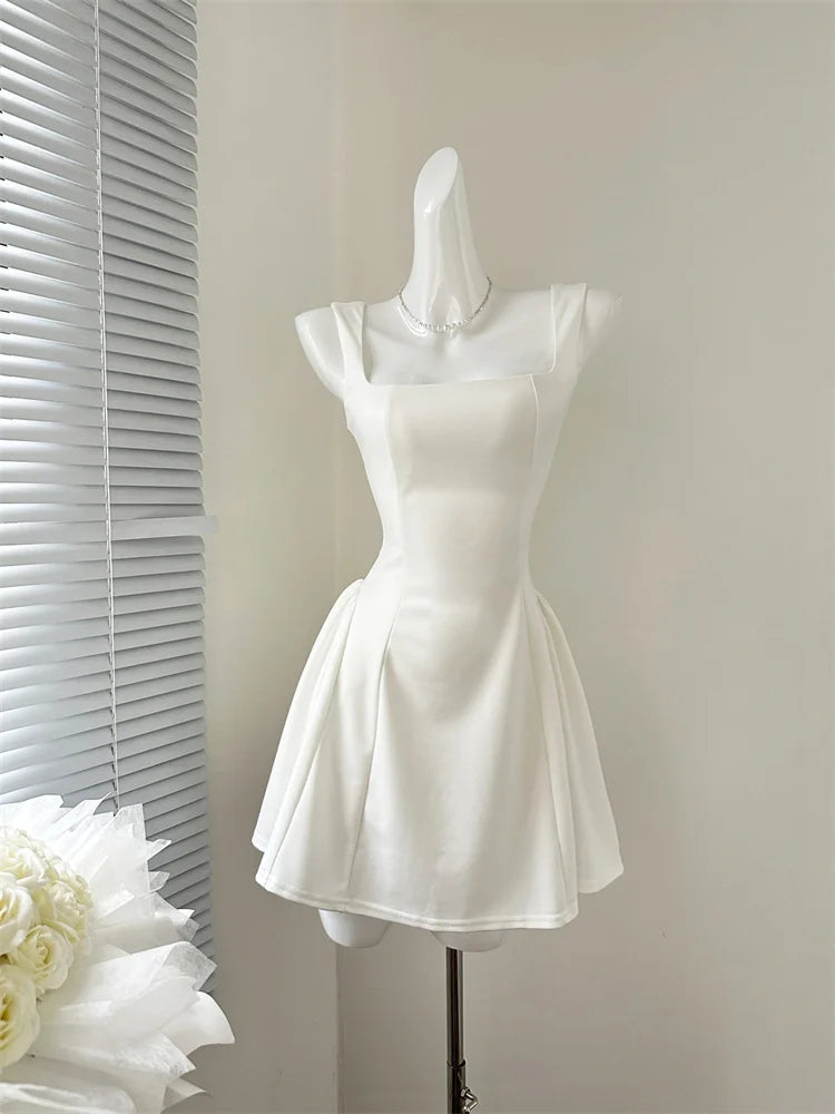 Even Party Red Dress Women Casual Elegant Clothing One Piece Dress Korea Fashioon Summer Sleeveless Strap Mini Dress Female