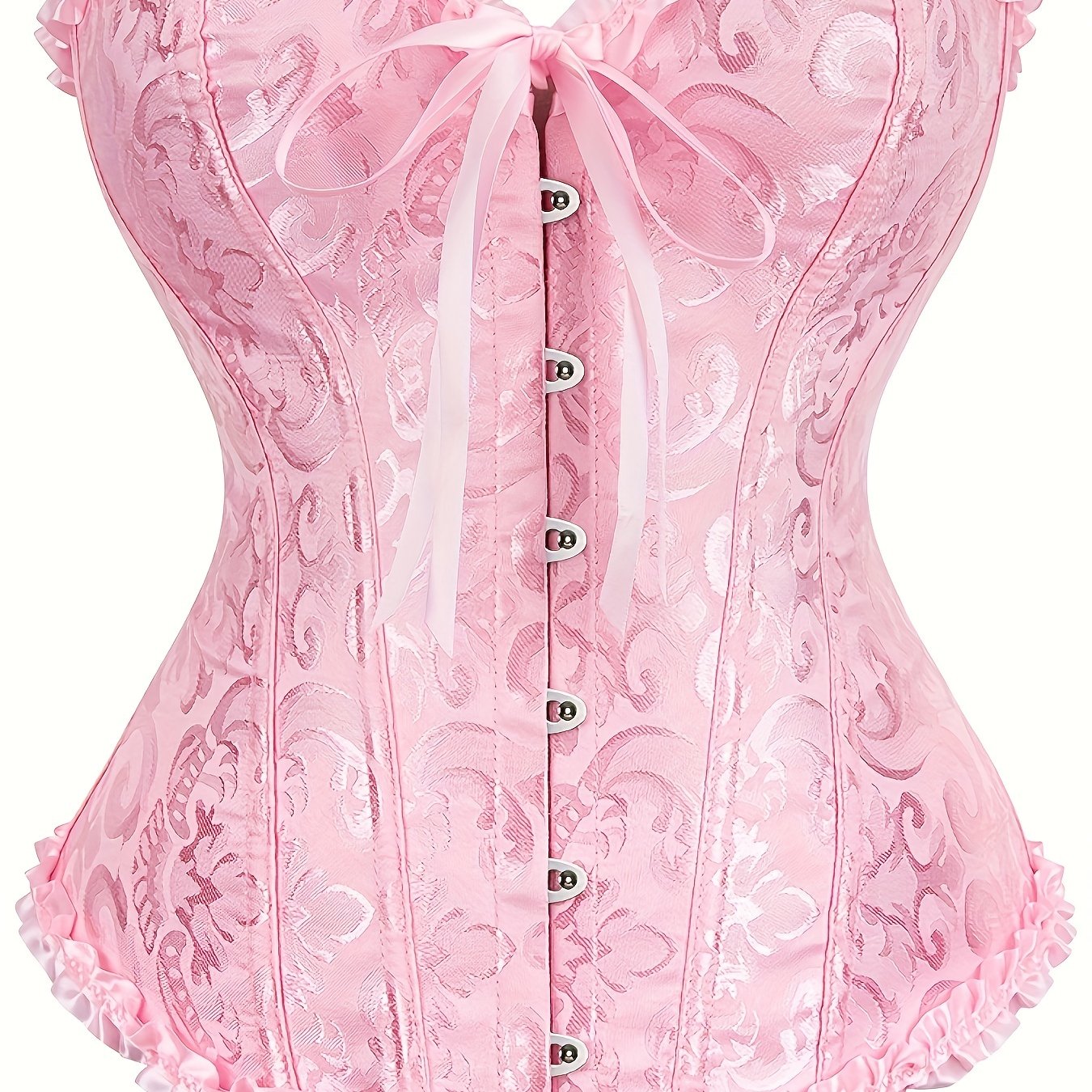 Luxurious Ruffle Strapless Corset Bustier - Sculpting Tummy Control, Adjustable Lace Up, Jacquard Fabric, Body Shaping, Womens Lingerie & Shapewear for a Flawless Silhouette