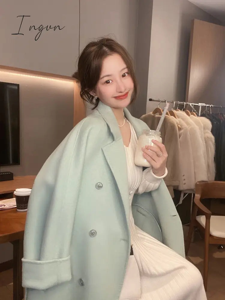 Ingvn - Knitted Dress Women Casual Long Sleeve Vintage Elegant Office Sweater Dress Female Spring One-piece Dress Korean Outerwear