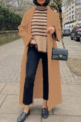 Ingvn - Elegant Solid Turndown Collar Outerwear