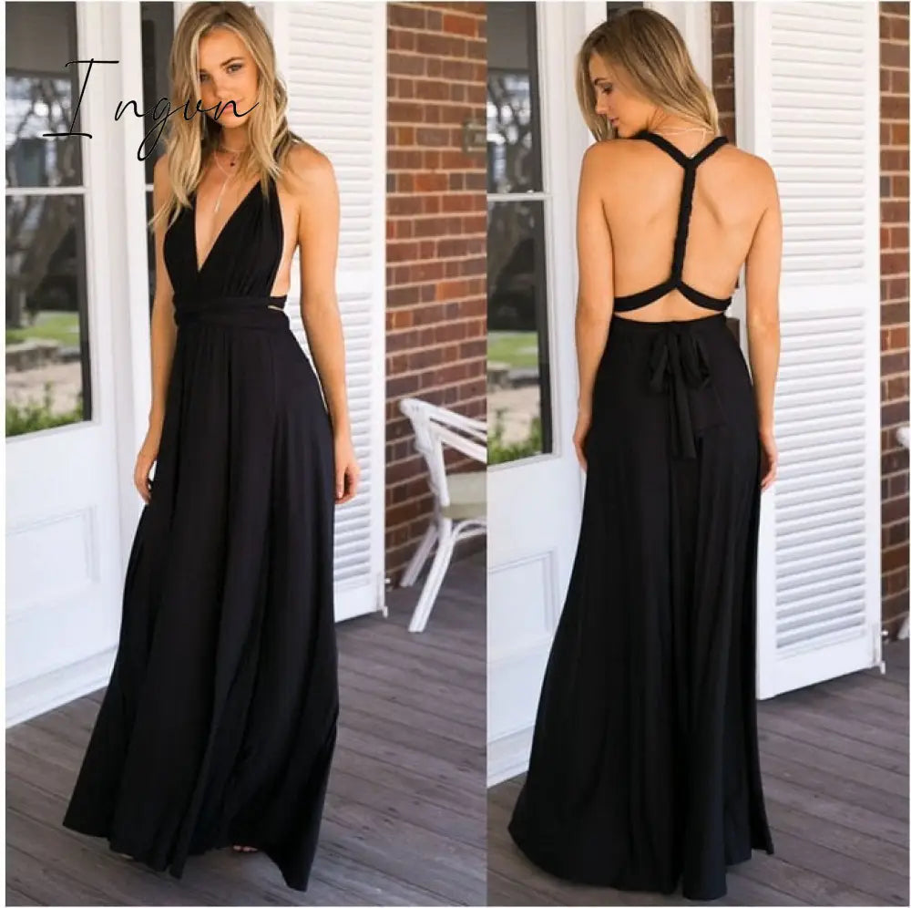 Ingvn - Sexy Long Women Dress Bridesmaid Formal Multiway Wrap Convertible Harajuku Infinity Maxi Dresses Robe Longue Vestidos