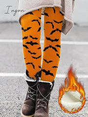 Ingvn - Women's Tights Leggings Full Length Print Micro-elastic Mid Waist Fashion Halloween Weekend Black White S M Summer Spring &  Fall