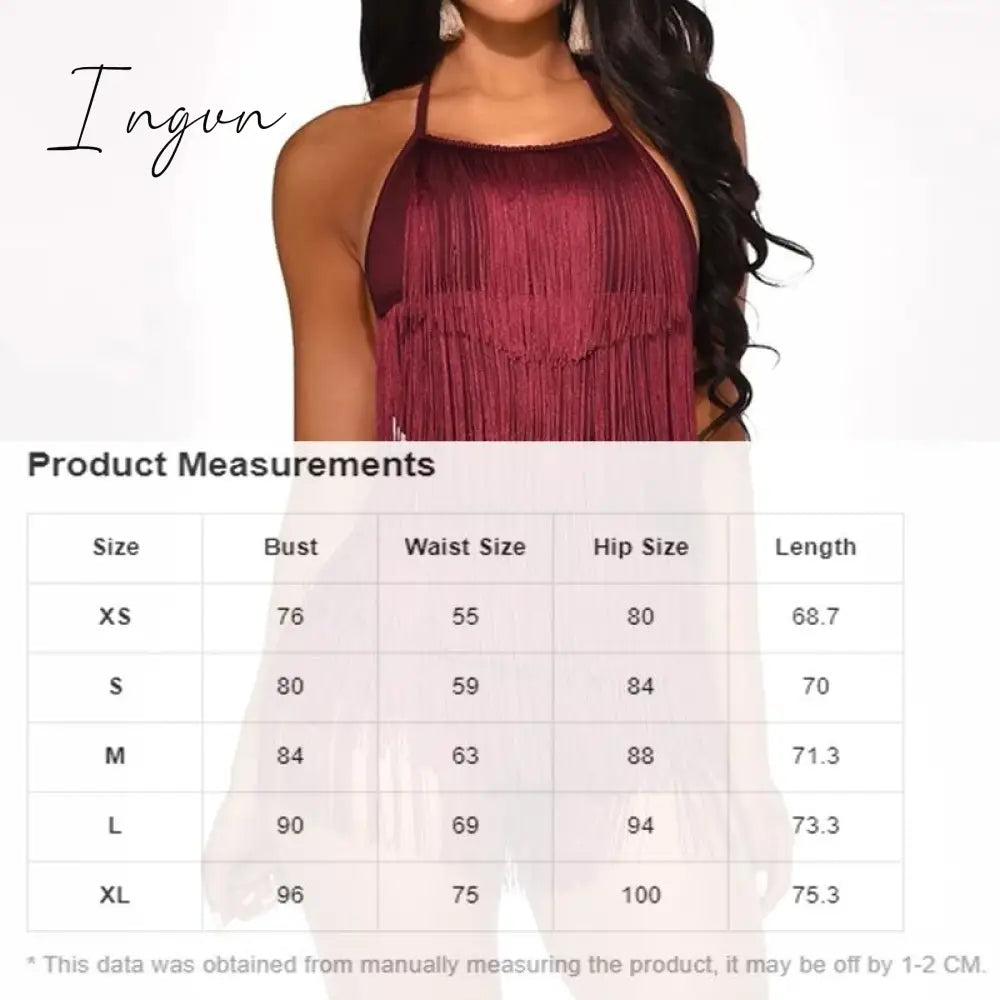 Ingvn - 2023 Trends Tassel Summer Dresses Female Halter Backless Casual Club Mini Dress Sexy Fringe Bandage Bodycon Party Dress Vestidos