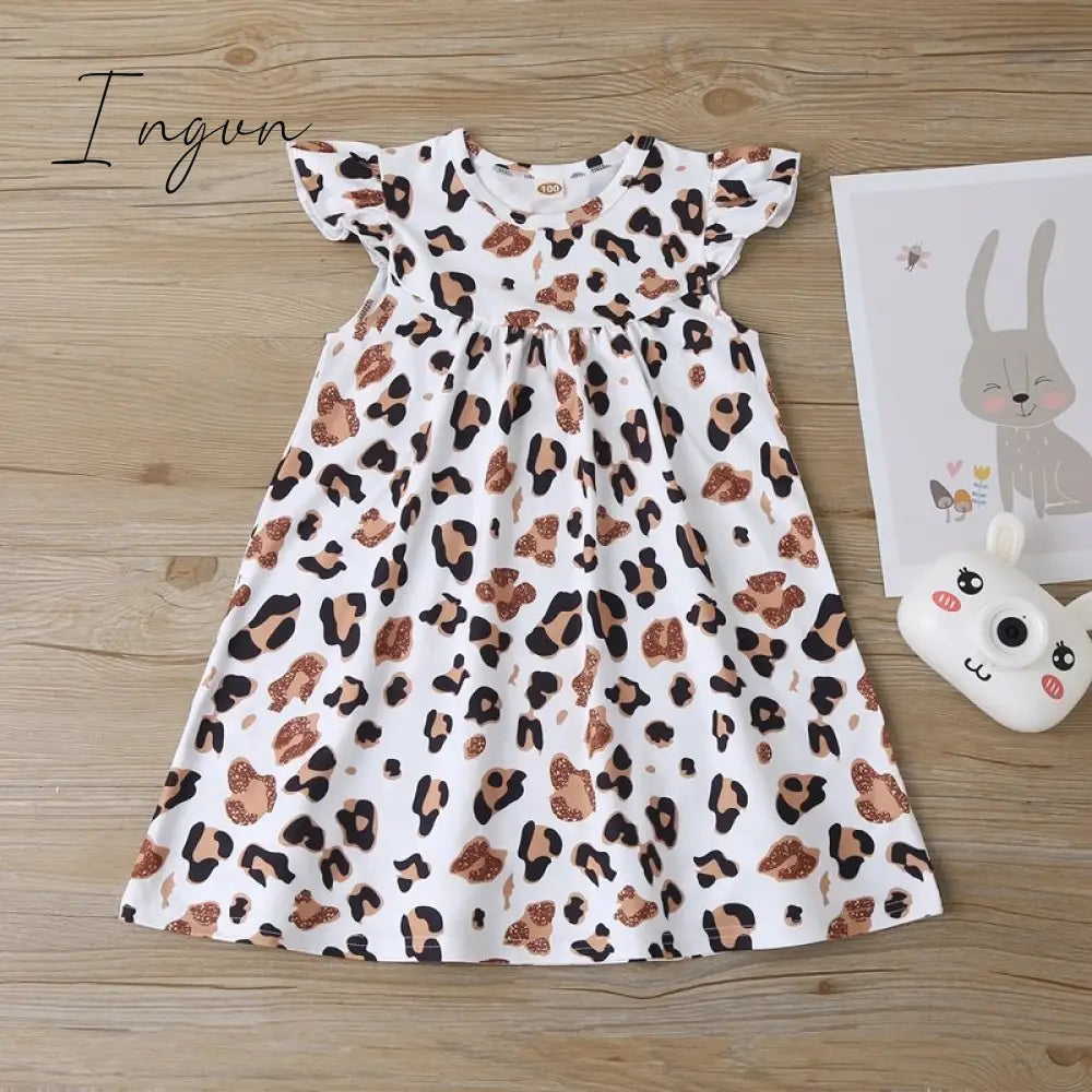 Ingvn - New Summer Baby Girls Tutu Dress Children Party Little Girl Kids Clothes Flying Sleeve Princess Rainbow Patchwork Outfits Dress