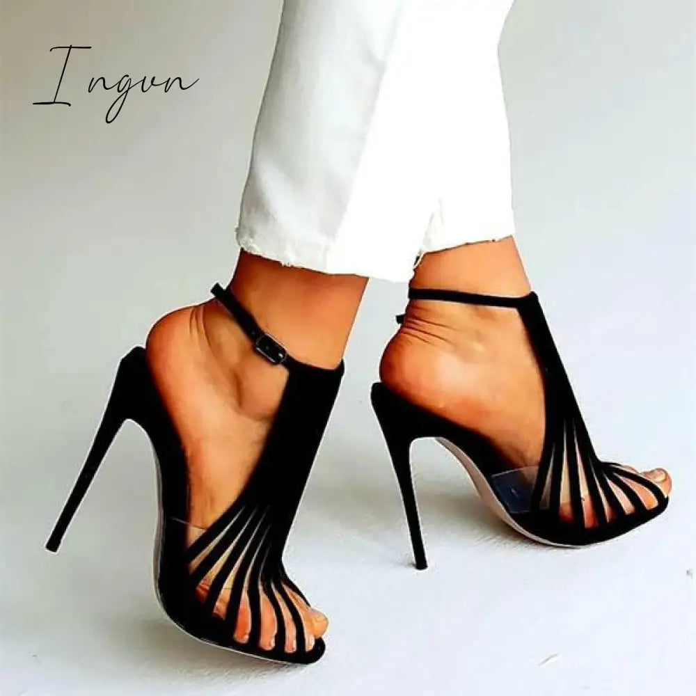 Ingvn - Multi Strap Adjustable Buckle Stiletto Heels