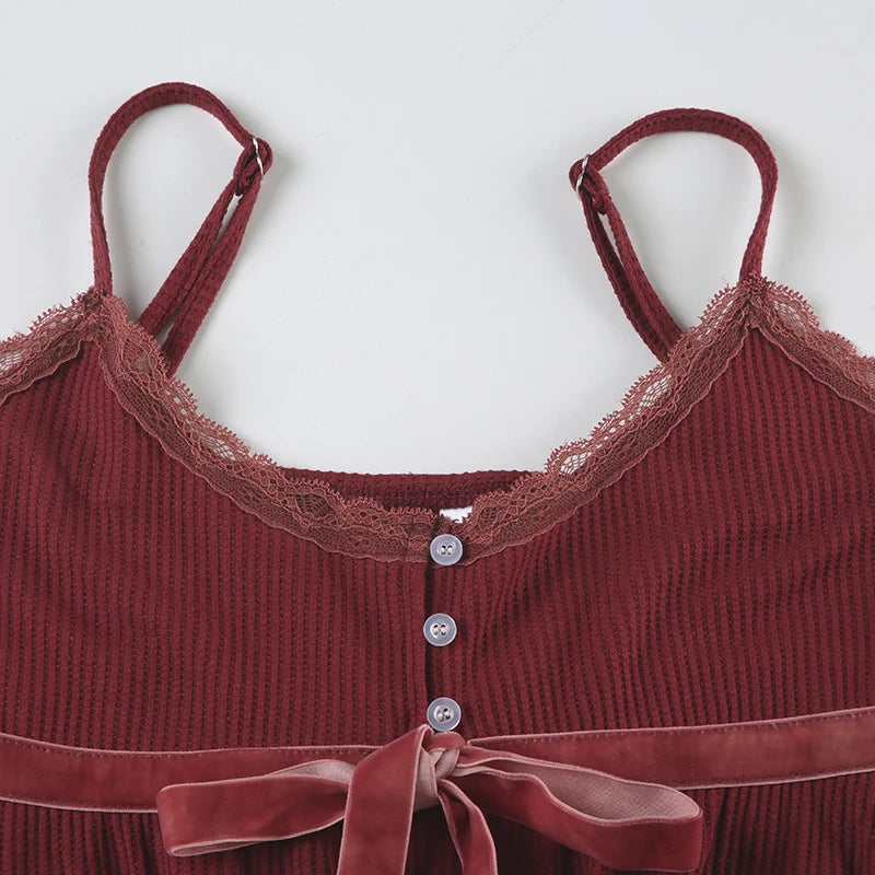 Cute Coquette Bandage Bow Tees Women Summer Casual Fashion Loose A-line Camis Vintage y2k Crop Top Retro Aesthetic Vest