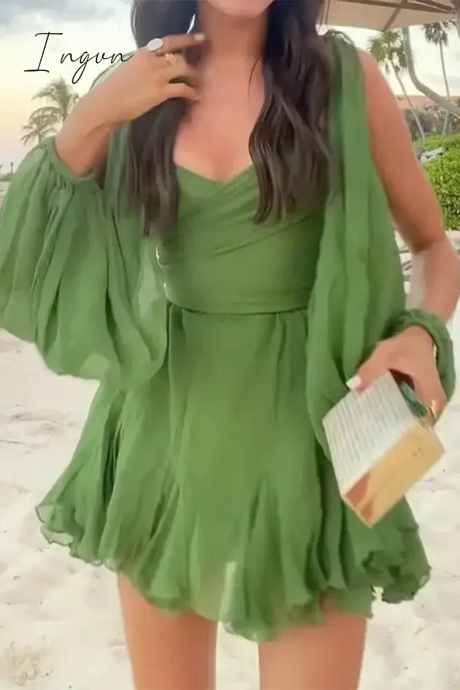 Sexy Solid Bandage V Neck A Line Dresses