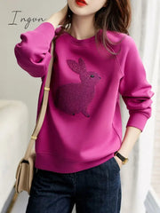 Ingvn - O-Neck T Shirt Women Clothes Long Sleeve Sweatshirt New Fashion Woman Tshirts Loose Dames Kleding Vetement Femme 2023