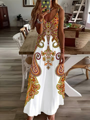 Chic V-Neck Floral Cami Dress - Breezy Sleeveless Design for Spring/Summer - Must-Have Women’s Fashion