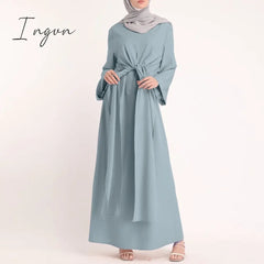 Ingvn - Muslim Dresses Eid Mubarak Kaftan Dubai Abaya Turkey Fashion Hijab Dress Islam Clothing Maxi Sundress For Women Vestidos