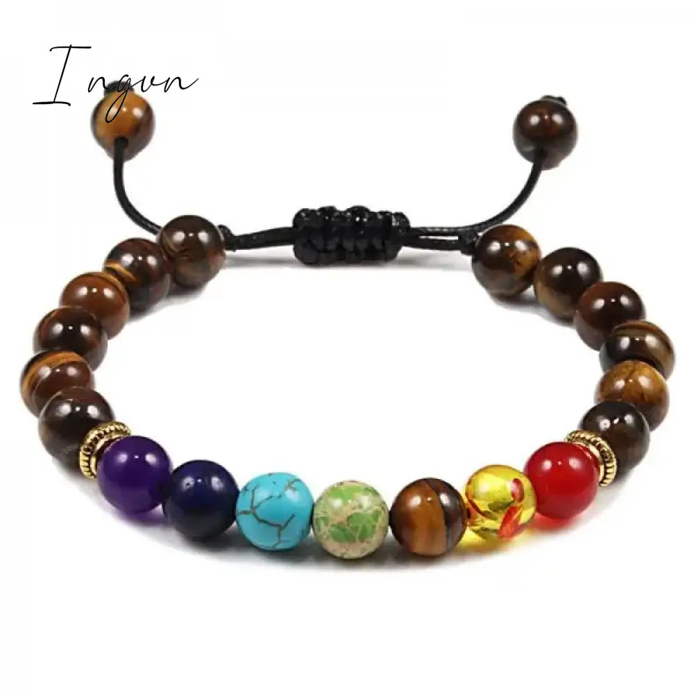 Charm Imitation Natural Stone Beaded Bracelet for Women Men Tiger Eye Beads Adjustable Bracelets Couple Friendship Party Jewelry