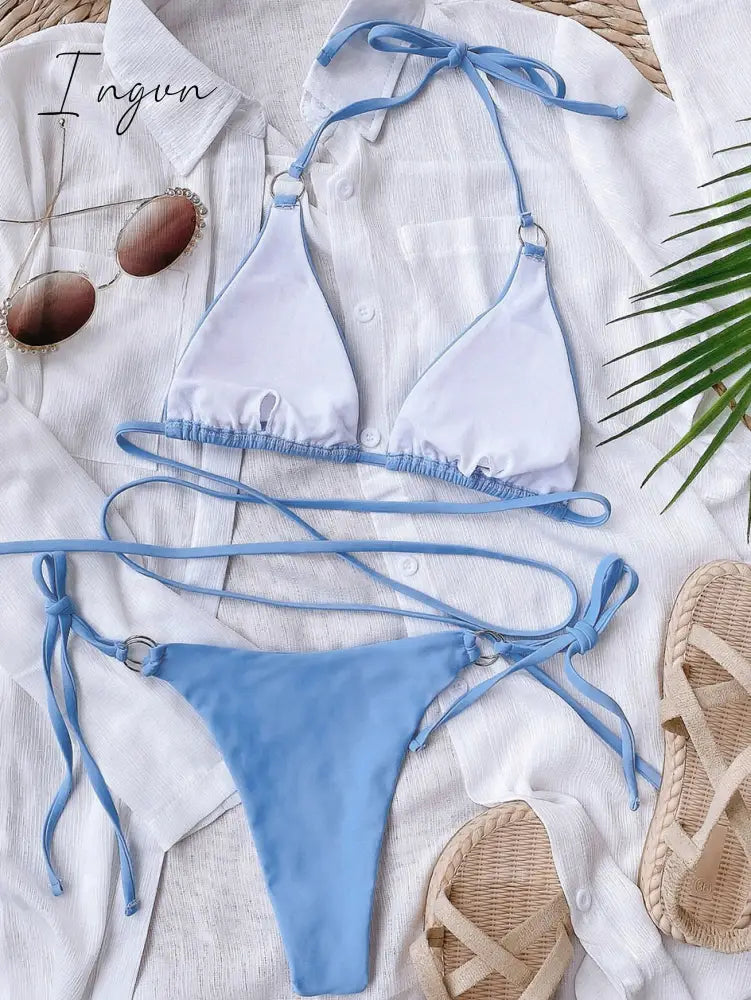 Ingvn - 2023 Trends Sexy Micro Bikini Criss Cross Swimwear Bandage Woman Swimsuit Female Thong Bikinis Set 2 Piece Women Bathing Suit Beachwear