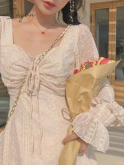 Ingvn - Vintage Fairy Dress Women Elegant Designer Chiffon Dress Long Sleeve French Party Midi Dress Casual Women's Clothing Autumn