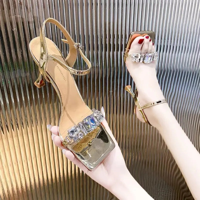 Elegant Thin High Heel Women's Shoes Sexy Female Dress Summer Sandals Luxury for Ladies Heeles Sandales Femmes