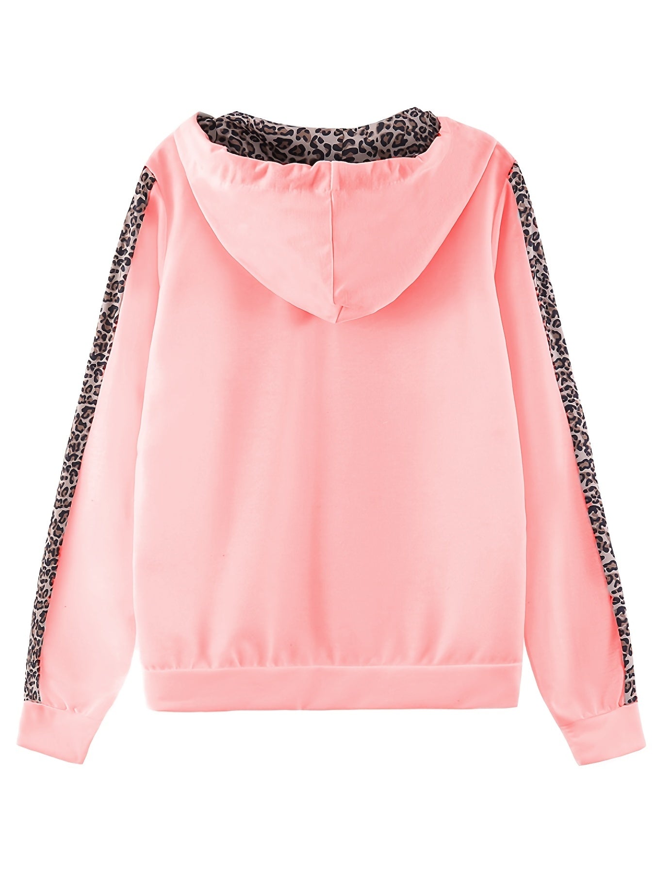 Leopard Print Two-piece Set, Zip Up Hoodie Sweatshirt & Casual High Waist Elastic Pants Outfits, Women's Clothing