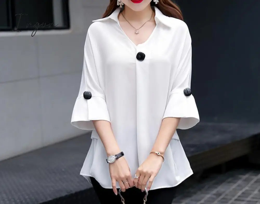 Ingvn - New Women's t-shirts Overweight Plus Size Women Clothing Summer Style Chiffon Shirt Top Tee Woman Tees Tops Oversize Women's t-shirt