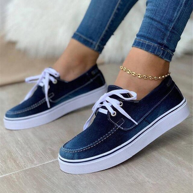 INGVN   Women's Sneakers Lace Up Ladies Flat Shoes for Women 2026 Autumn Vulcanized Shoes Comfort Fashion Woman Flats Shallow New