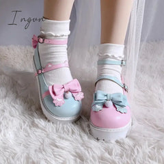 Ingvn - Japanese Design Cat Paw Cosplay Lolita Sweet Girls Shoes Jk Platform Anime Big Size 34-41 Harujuku Kawaii Cute Women Shoes