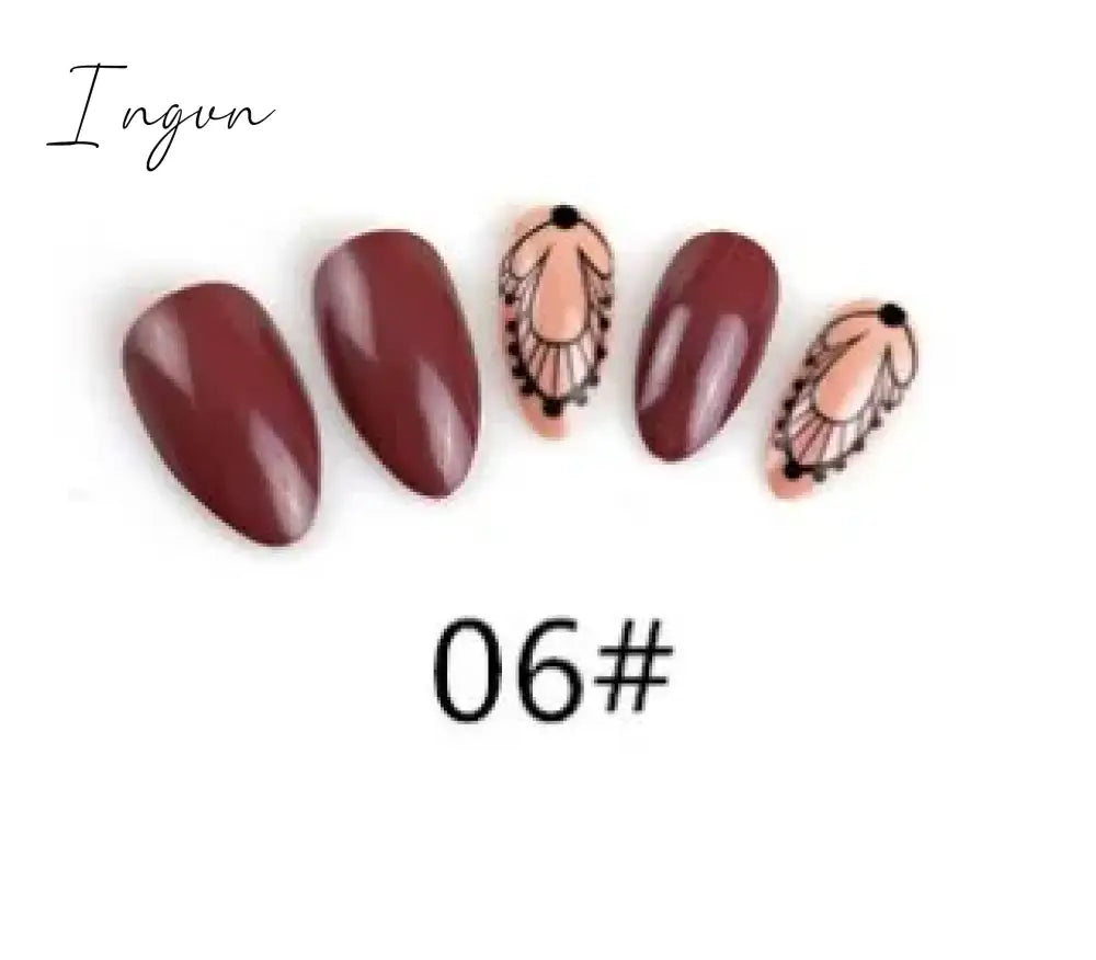Nails STILETTO Fake Nail Tips 12pcs/Box Metallic False Nail Art Manicure Press on Nails Mirror Look