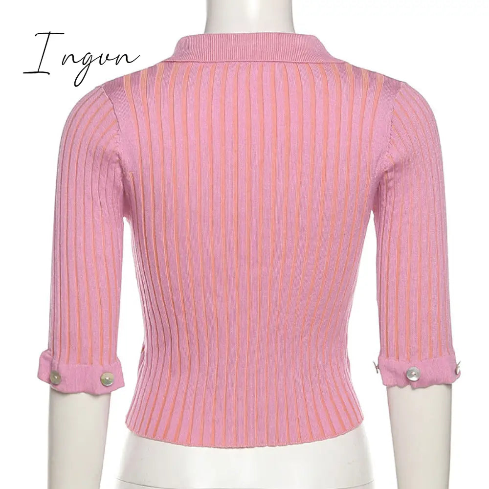 Ingvn - Fashion Trends Single Breasted Knitted Sweater Women Sexy Long Sleeve Asymmetrical Cardigans Solid Turn Down Collar Autumn Fashion Tops