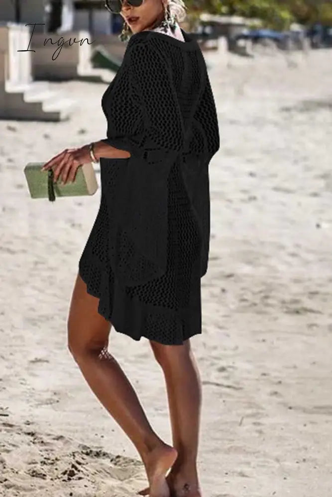 Ingvn - Hollow Knitted Beach Cover-up(4 Colors)