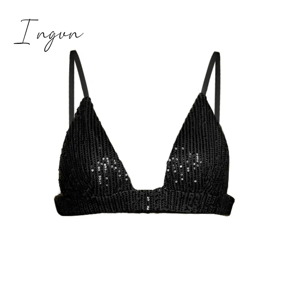 Ingvn - Sparkly Two-piece Set Party Outfits For Womens Sequin Top Blouse Shirt And Pants Suit Female Luxury Evening Tracksuit New