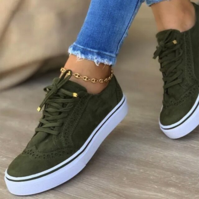 INGVN   Women's Sneakers Lace Up Ladies Flat Shoes for Women 2026 Autumn Vulcanized Shoes Comfort Fashion Woman Flats Shallow New
