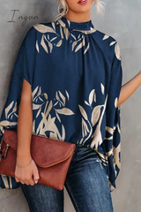 Ingvn - Fashion Print Split Joint Half A Turtleneck Tops(5 colors)