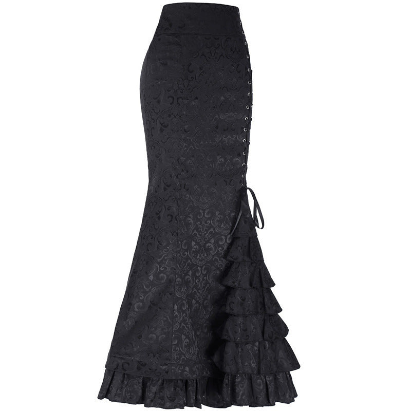 Autumn and Winter New Women's Sexy Hot Girl Hip Skirt Slim-fit Dark Punk Fishtail Skirt