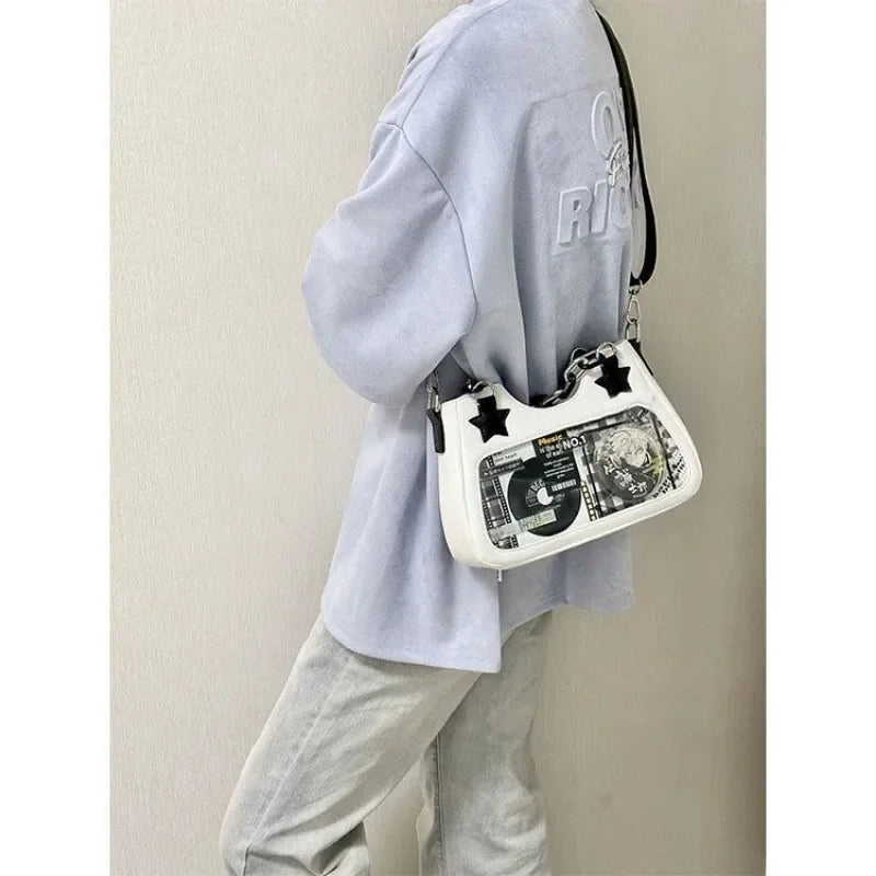 Ingvn  Y2k Womens Shoulder Bag Spice Girls High Street Handbag Fashion Street Girls Casual Sweet Designer Crossbody Bags