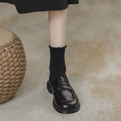 Woman Pumps Loafers Punk Round Toe Shoes for Women Stylish Genuine Mark E Trend Wholesale Footwear on Offer Casual Lastest
