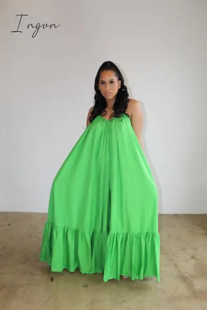 Ingvn - Tmustobe Sexy Sleeveless Solid Color Elegant Long Dress Women Summer Casual Fashion Plus Size Mid Waist Dress 11 Colors Female