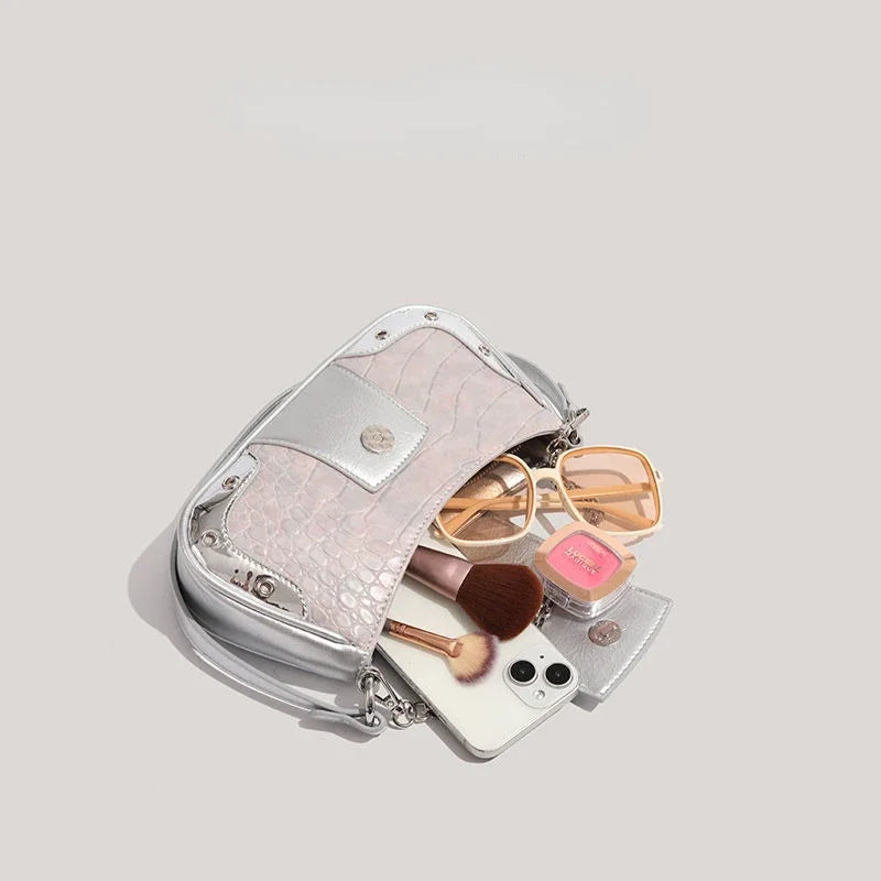 Ingvn  Y2k Casual Shoulder Bag for Women Pu Leather Fashion Designer Handbag Pu Leather Daily Luxury Advanced Ladies Armpit Bag