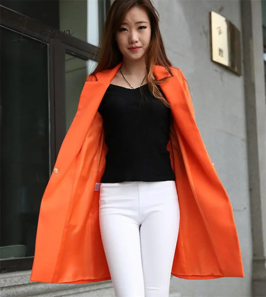 Ingvn - Spring Autumn Blazers Women Small suit Plus size Long sleeve jacket Casual tops female Slim Wild Blazers Windbreaker coat