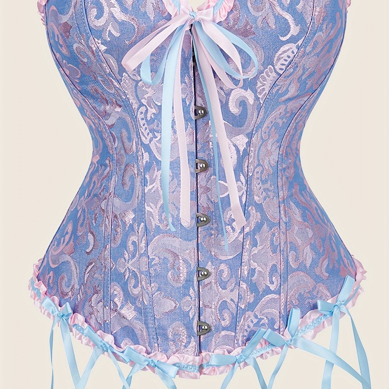 Ravishing Ruffle Strapless Corset Bustier - Sculpting Tummy Control, Lace-Up Jacquard Body Shaping, Adjustable Hooks, Comfortable Women's Lingerie & Shapewear for Hourglass Figure