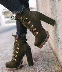Ingvn - Chunky Stacked Heel Booties